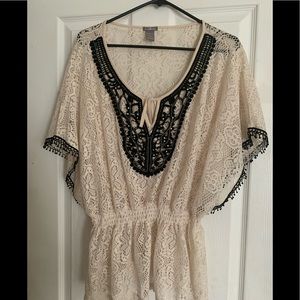 Black And White See Through Blouse